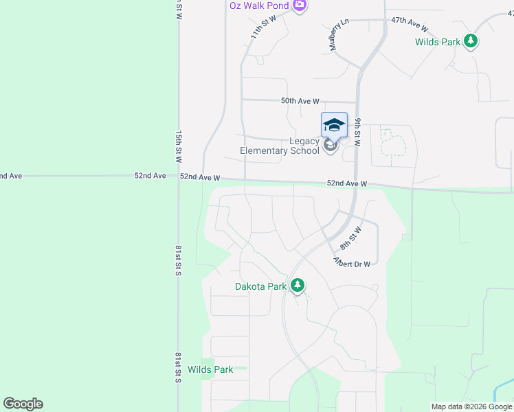 map of restaurants, bars, coffee shops, grocery stores, and more near 1061 Wildflower Lane West in West Fargo
