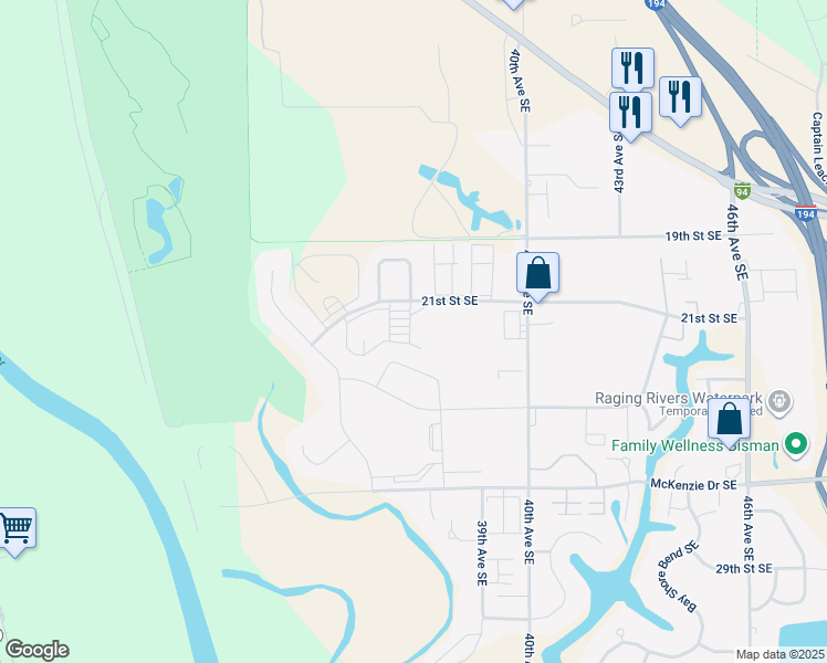 map of restaurants, bars, coffee shops, grocery stores, and more near 3500 21st Street Southeast in Mandan
