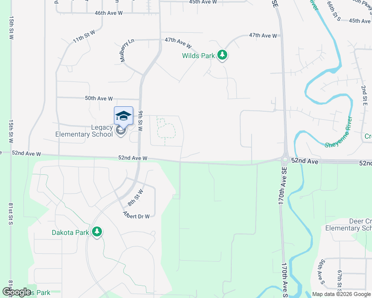 map of restaurants, bars, coffee shops, grocery stores, and more near 7801-7841 52nd Avenue West in West Fargo