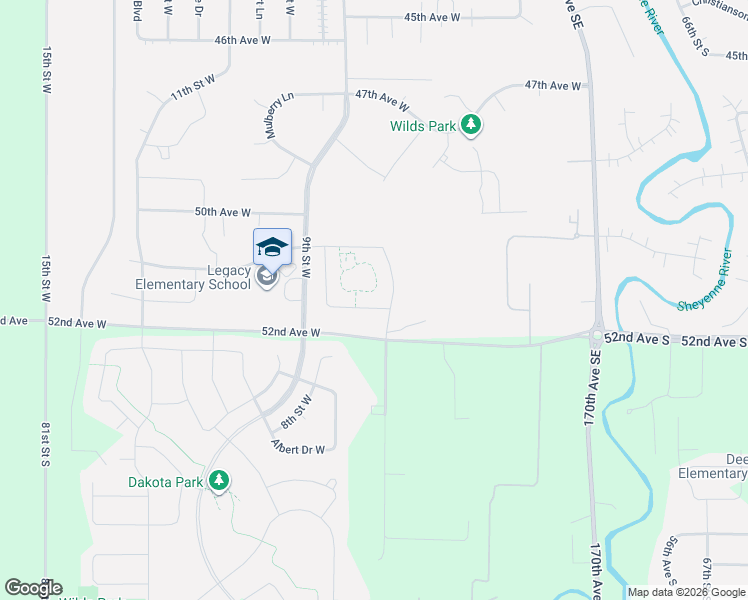 map of restaurants, bars, coffee shops, grocery stores, and more near 7801-7841 52nd Avenue West in West Fargo