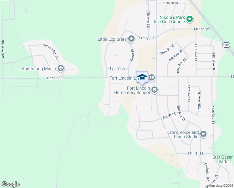 map of restaurants, bars, coffee shops, grocery stores, and more near 509 Mia Court Southeast in Mandan
