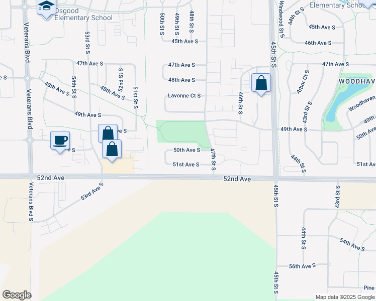map of restaurants, bars, coffee shops, grocery stores, and more near 4785 50th Avenue South in Fargo