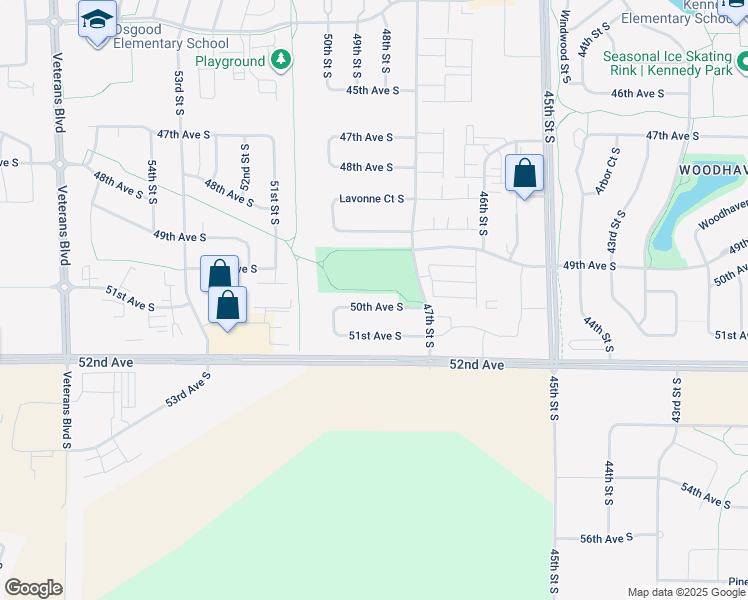 map of restaurants, bars, coffee shops, grocery stores, and more near 4785 50th Avenue South in Fargo