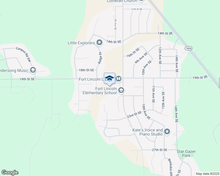 map of restaurants, bars, coffee shops, grocery stores, and more near 2007 8th Avenue Southeast in Mandan