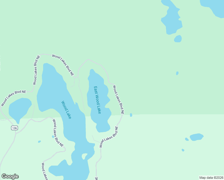 map of restaurants, bars, coffee shops, grocery stores, and more near 5323 Wood Lakes Boulevard Northeast in Outing