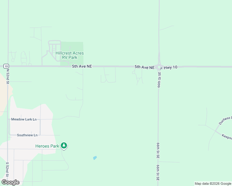 map of restaurants, bars, coffee shops, grocery stores, and more near 6121 East Main Avenue in Bismarck