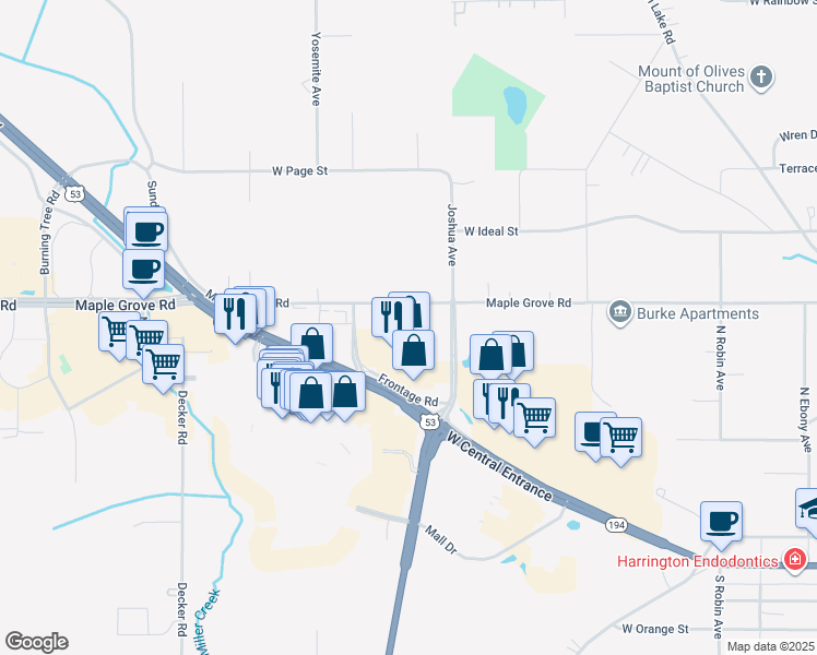 map of restaurants, bars, coffee shops, grocery stores, and more near 1306 Maple Grove Road in Duluth