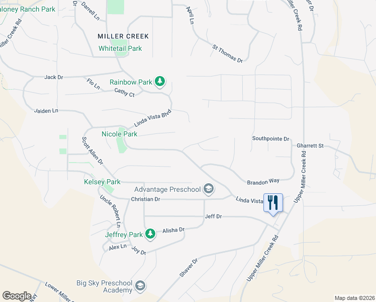 map of restaurants, bars, coffee shops, grocery stores, and more near 6805 Linda Vista Boulevard in Missoula