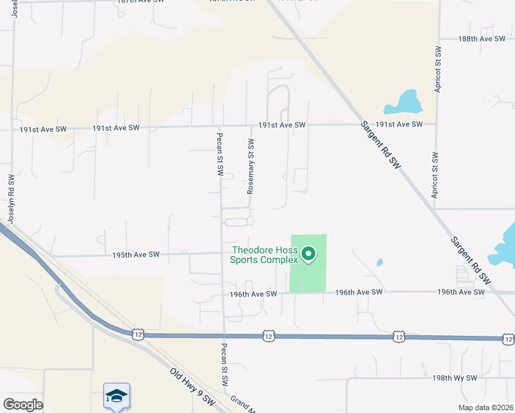 map of restaurants, bars, coffee shops, grocery stores, and more near 19246 Rosemary Street Southwest in Rochester
