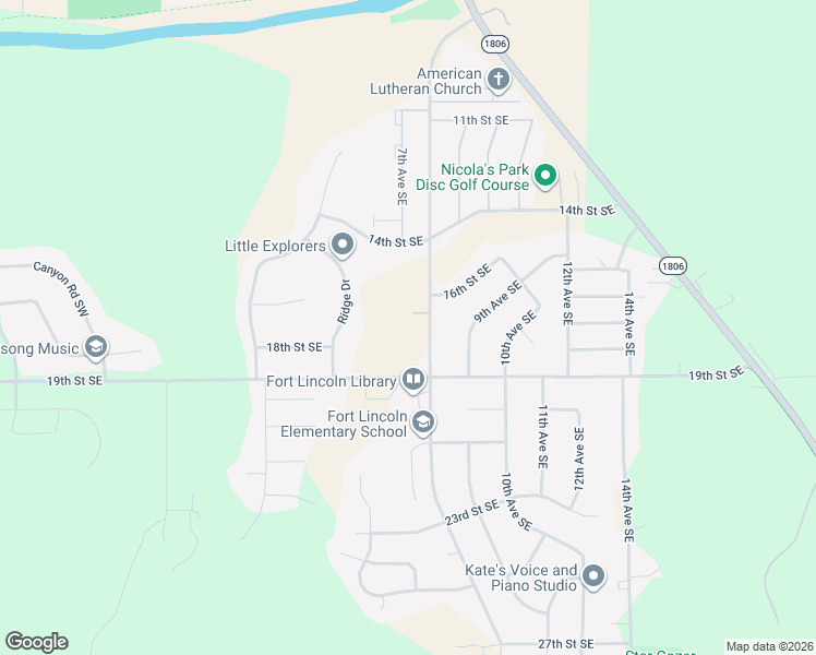 map of restaurants, bars, coffee shops, grocery stores, and more near 1601-1899 8th Avenue Southeast in Mandan