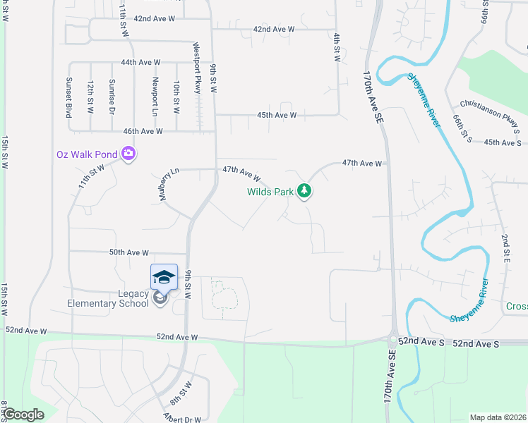 map of restaurants, bars, coffee shops, grocery stores, and more near 824 47th Avenue West in West Fargo