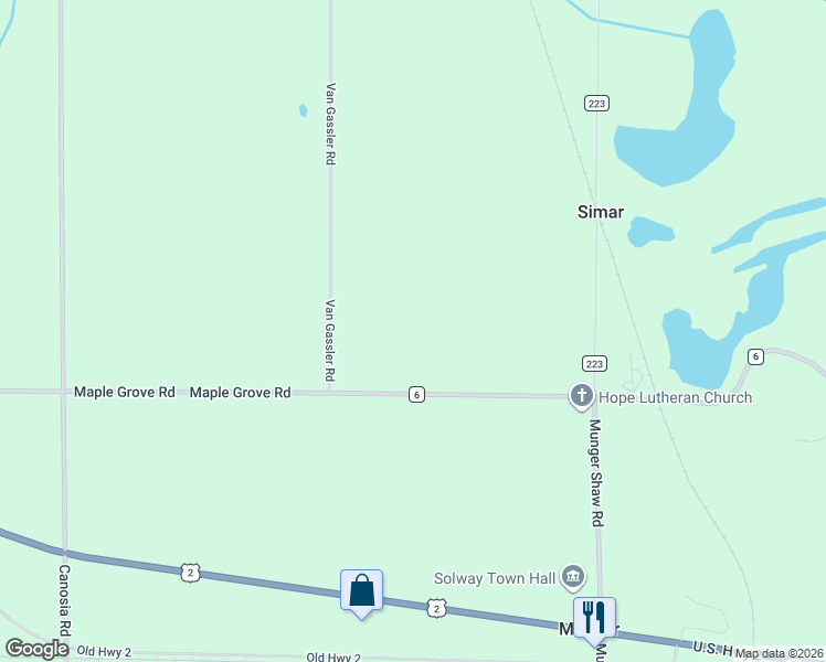 map of restaurants, bars, coffee shops, grocery stores, and more near 6359 Maple Grove Road in Cloquet