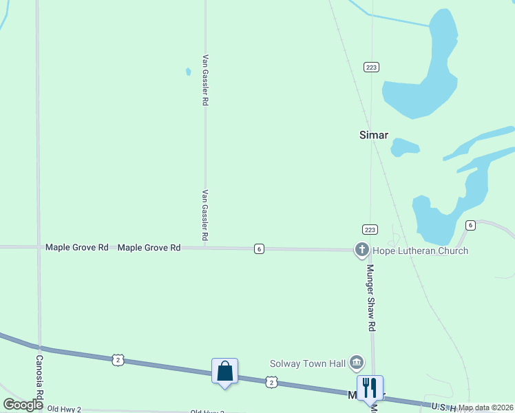 map of restaurants, bars, coffee shops, grocery stores, and more near 6359 Maple Grove Road in Cloquet