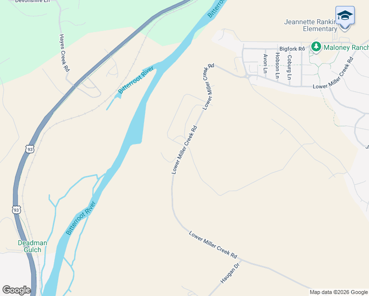 map of restaurants, bars, coffee shops, grocery stores, and more near 6573 Miller Creek Road in Missoula