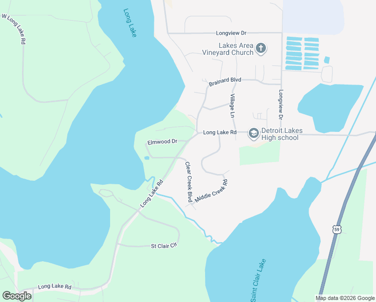 map of restaurants, bars, coffee shops, grocery stores, and more near 2033 Long Lake Road in Detroit Lakes