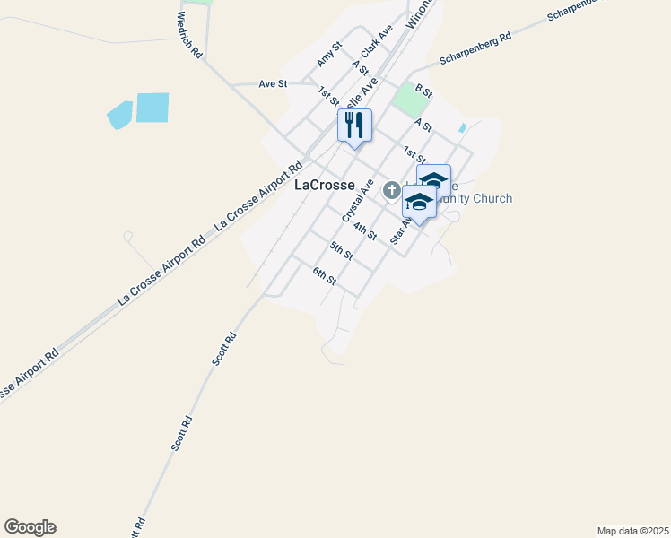 map of restaurants, bars, coffee shops, grocery stores, and more near 500-516 Crystal Ave in LaCrosse