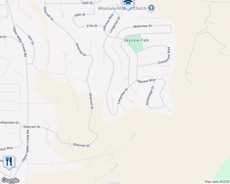 map of restaurants, bars, coffee shops, grocery stores, and more near 112 Erika Court in Missoula