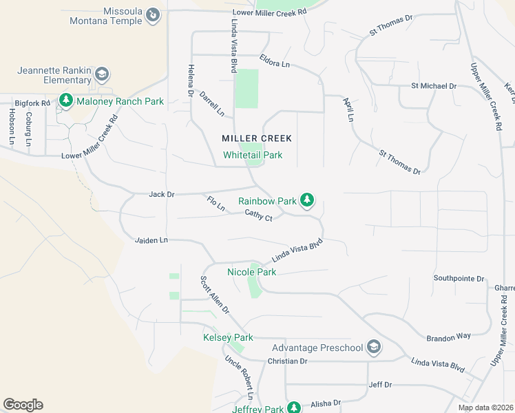 map of restaurants, bars, coffee shops, grocery stores, and more near 6430 Linda Vista Blvd in Missoula