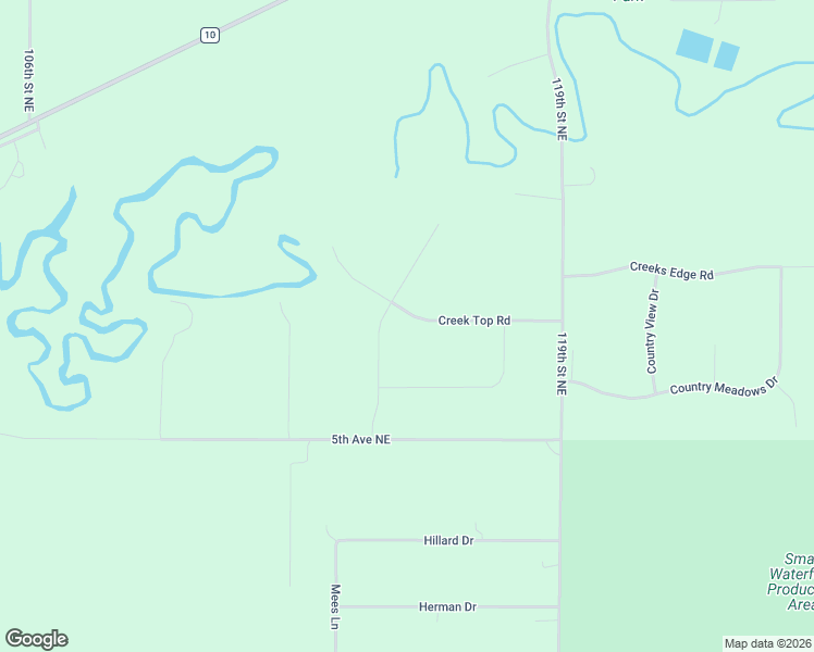 map of restaurants, bars, coffee shops, grocery stores, and more near Creek Top Road in Bismarck