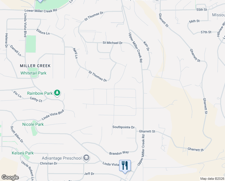 map of restaurants, bars, coffee shops, grocery stores, and more near 6215 Marias Street in Missoula