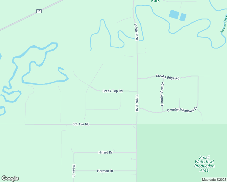 map of restaurants, bars, coffee shops, grocery stores, and more near Creek Top Road in Bismarck