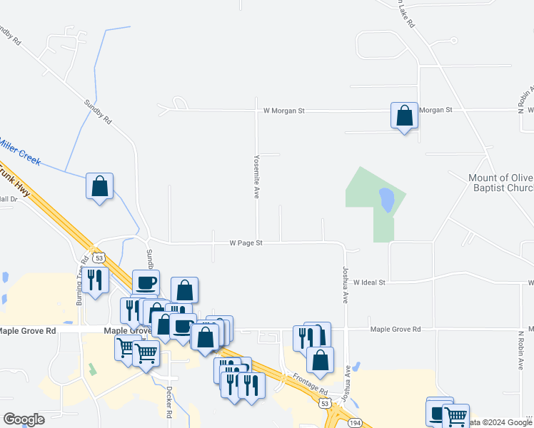 map of restaurants, bars, coffee shops, grocery stores, and more near 1516 Yosemite Avenue in Duluth