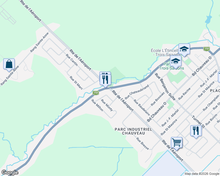map of restaurants, bars, coffee shops, grocery stores, and more near 2375 Rue Notre-Dame in L'Ancienne-Lorette