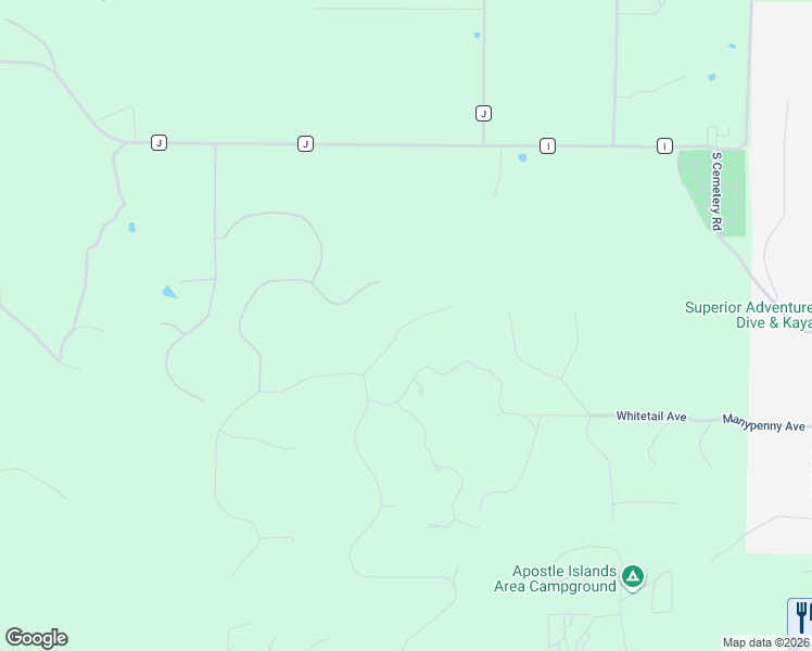map of restaurants, bars, coffee shops, grocery stores, and more near 85635 Eagle Run in Bayfield