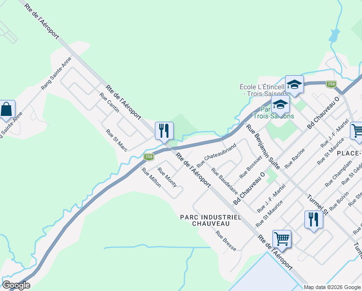 map of restaurants, bars, coffee shops, grocery stores, and more near 2373 Avenue Notre-Dame in Québec
