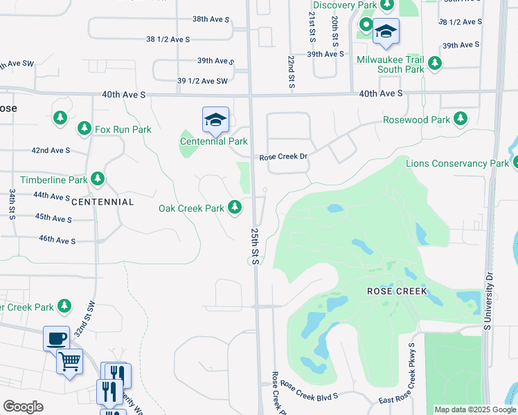 map of restaurants, bars, coffee shops, grocery stores, and more near 4401 Carrie Rose Lane South in Fargo