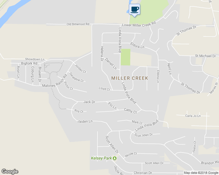map of restaurants, bars, coffee shops, grocery stores, and more near 6301 Helena Drive in Missoula
