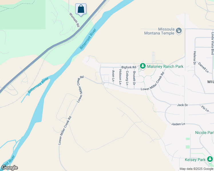 map of restaurants, bars, coffee shops, grocery stores, and more near 6424 Lower Miller Creek Road in Missoula