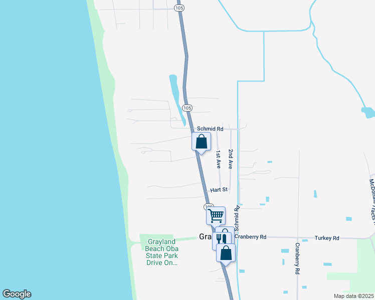 map of restaurants, bars, coffee shops, grocery stores, and more near 818 Jado Lane in Grayland