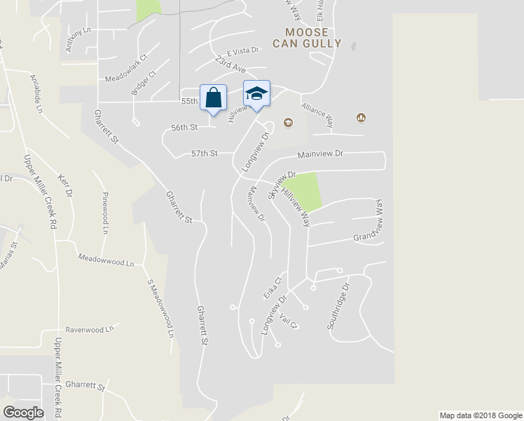 map of restaurants, bars, coffee shops, grocery stores, and more near 5904 Mainview Drive in Missoula