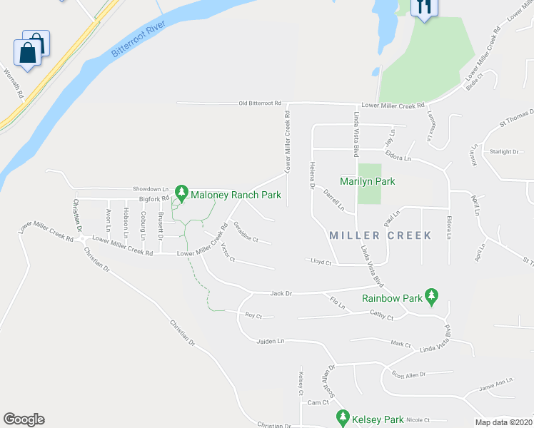 map of restaurants, bars, coffee shops, grocery stores, and more near 5020 Jordan Court in Missoula