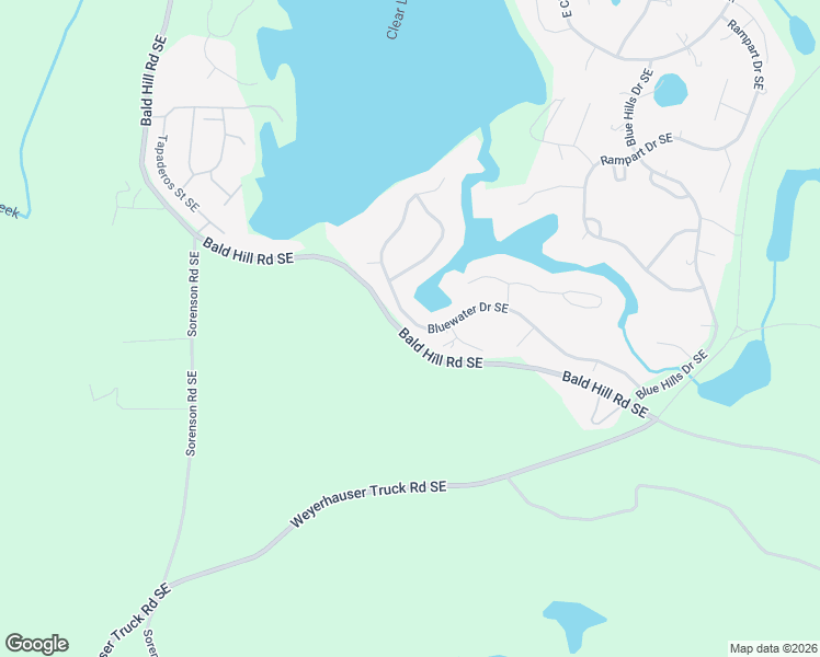 map of restaurants, bars, coffee shops, grocery stores, and more near 22143 Bluewater Drive Southeast in Yelm
