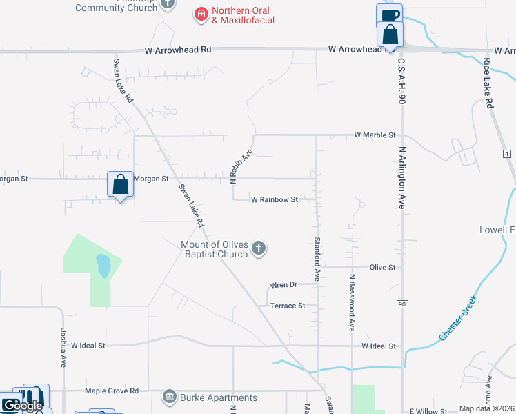 map of restaurants, bars, coffee shops, grocery stores, and more near 224 West Rainbow Street in Duluth