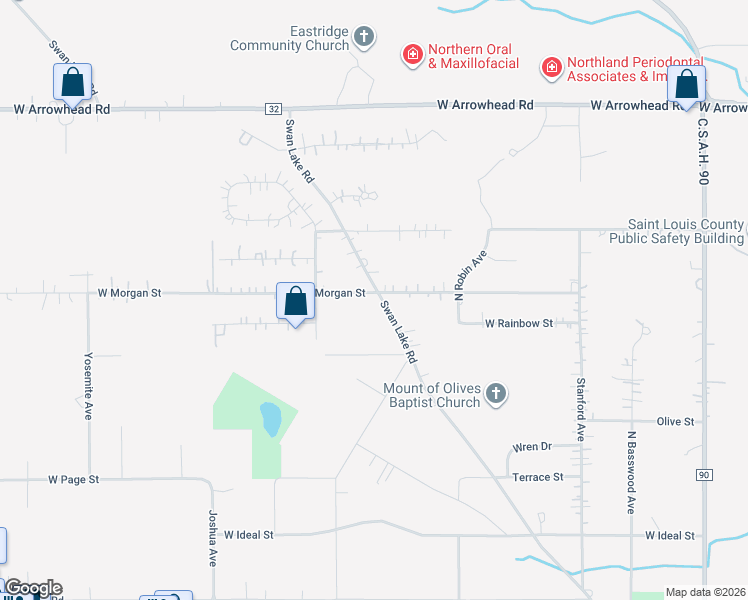 map of restaurants, bars, coffee shops, grocery stores, and more near 1925 Swan Lake Road in Duluth
