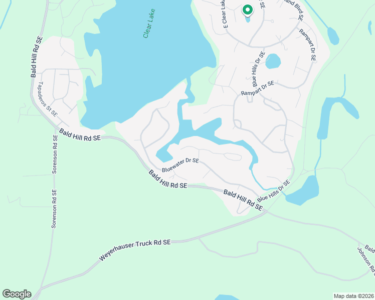 map of restaurants, bars, coffee shops, grocery stores, and more near 22225 Bluewater Drive Southeast in Yelm