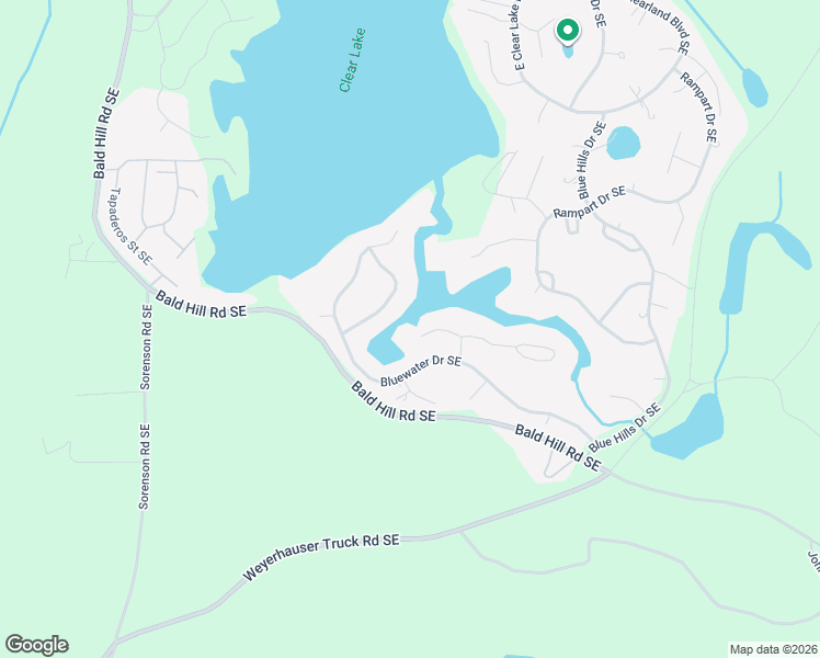 map of restaurants, bars, coffee shops, grocery stores, and more near 22225 Bluewater Drive Southeast in Yelm