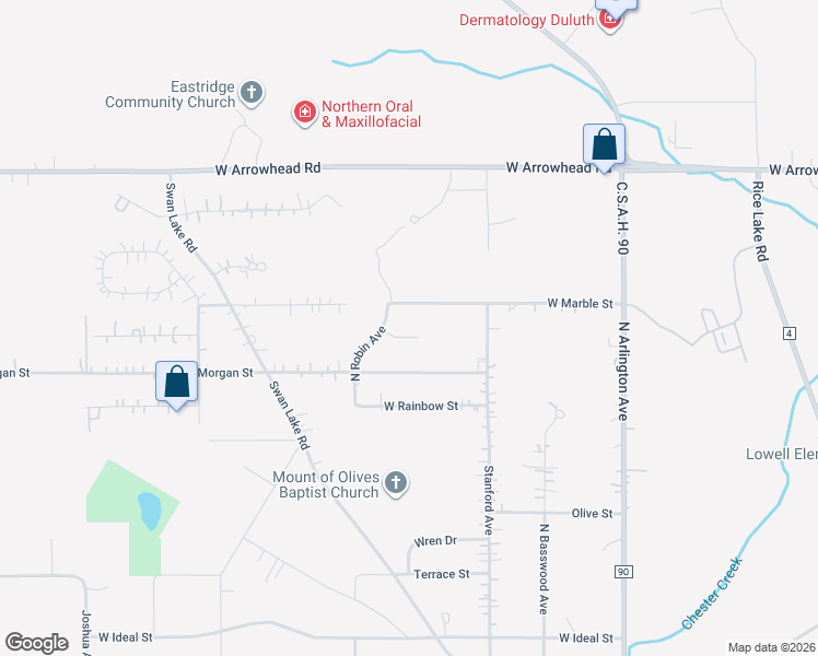 map of restaurants, bars, coffee shops, grocery stores, and more near 225 Sitka Street in Duluth