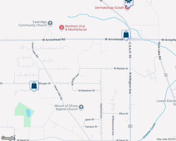 map of restaurants, bars, coffee shops, grocery stores, and more near 225 Sitka Street in Duluth