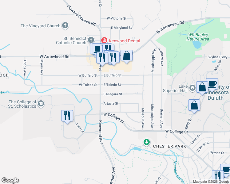 map of restaurants, bars, coffee shops, grocery stores, and more near 39 Artavia Street in Duluth