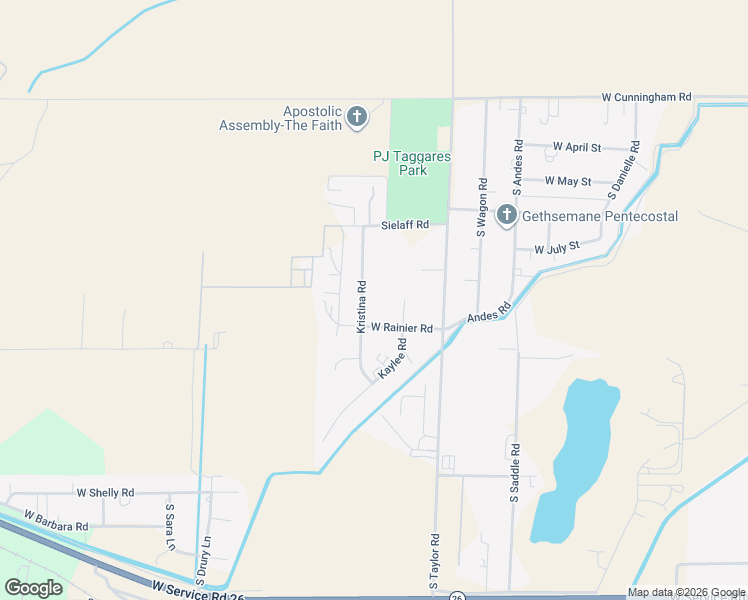 map of restaurants, bars, coffee shops, grocery stores, and more near Kristina Rd in Othello