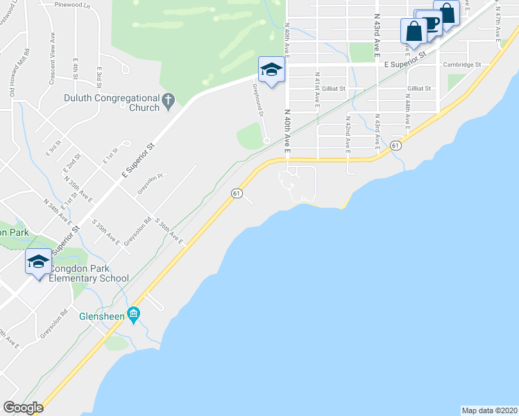 map of restaurants, bars, coffee shops, grocery stores, and more near 3740 London Road in Duluth