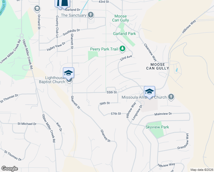 map of restaurants, bars, coffee shops, grocery stores, and more near 2328 West Vista Drive in Missoula