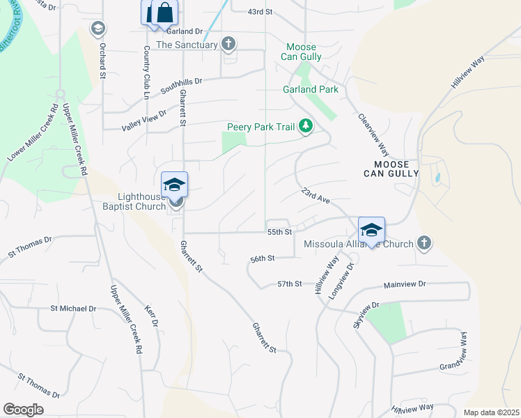 map of restaurants, bars, coffee shops, grocery stores, and more near 120 Amber Court in Missoula