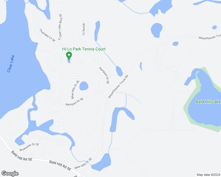 map of restaurants, bars, coffee shops, grocery stores, and more near 18232 Rampart Drive Southeast in Yelm