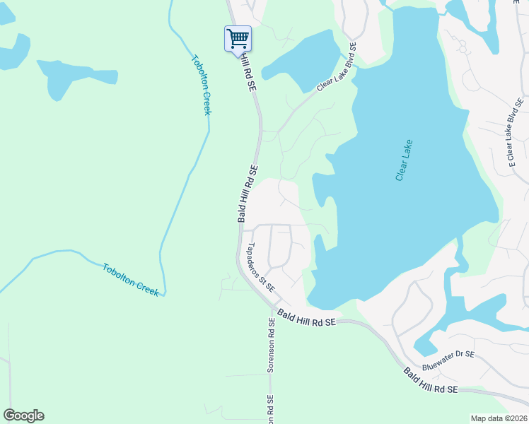 map of restaurants, bars, coffee shops, grocery stores, and more near 18214 Bald Hill Road Southeast in Yelm
