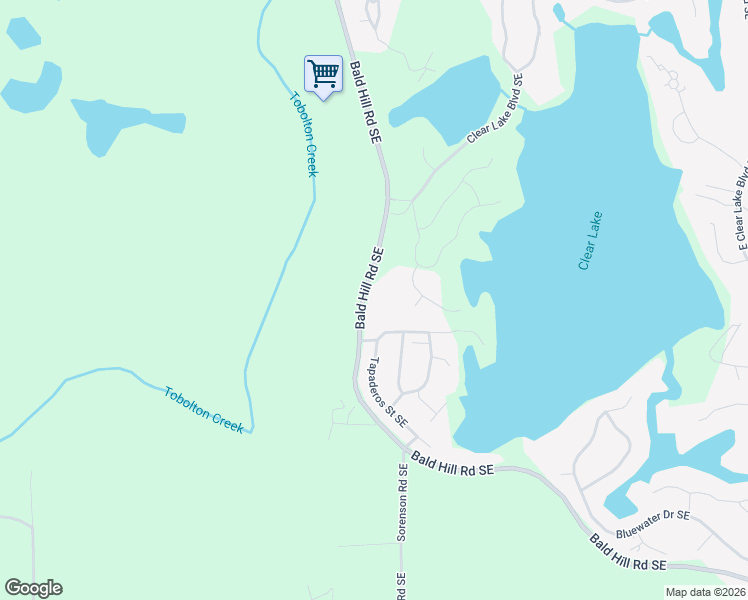 map of restaurants, bars, coffee shops, grocery stores, and more near 18214 Bald Hill Road Southeast in Yelm